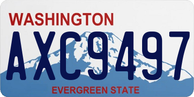 WA license plate AXC9497