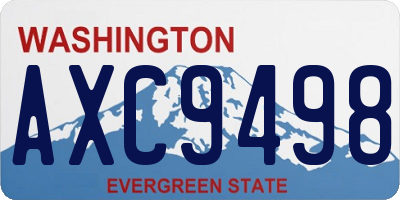 WA license plate AXC9498