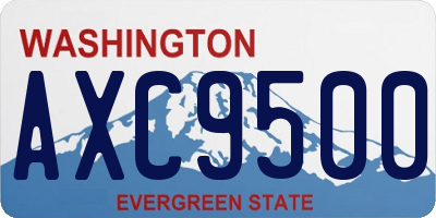 WA license plate AXC9500