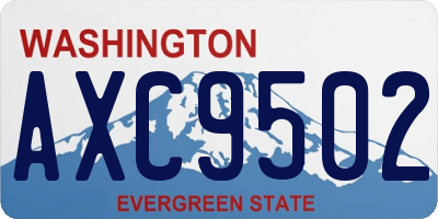 WA license plate AXC9502