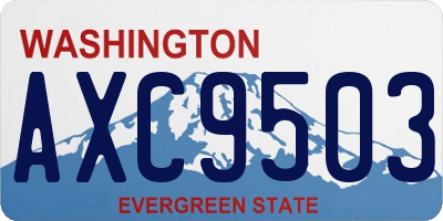 WA license plate AXC9503