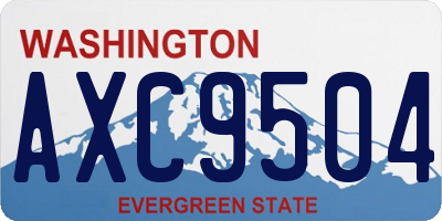 WA license plate AXC9504