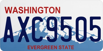 WA license plate AXC9505