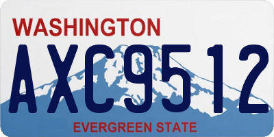 WA license plate AXC9512