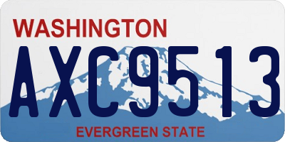 WA license plate AXC9513