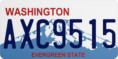 WA license plate AXC9515