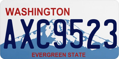 WA license plate AXC9523