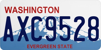 WA license plate AXC9528