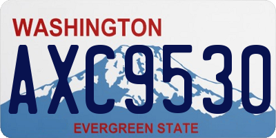 WA license plate AXC9530