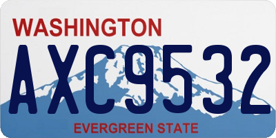 WA license plate AXC9532