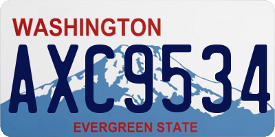 WA license plate AXC9534