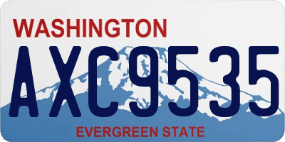 WA license plate AXC9535