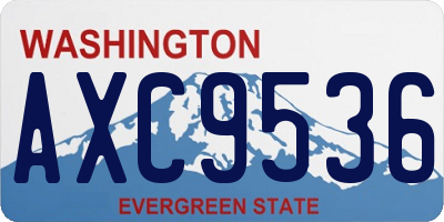 WA license plate AXC9536
