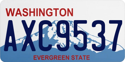 WA license plate AXC9537