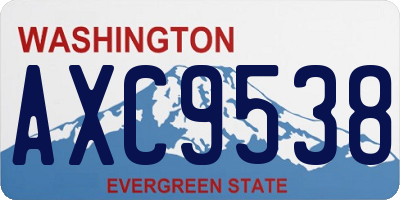 WA license plate AXC9538