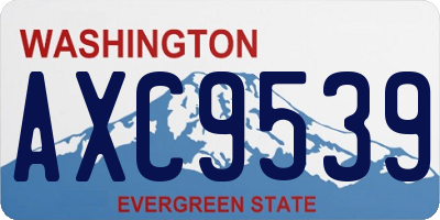 WA license plate AXC9539