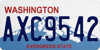 WA license plate AXC9542