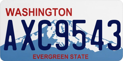 WA license plate AXC9543