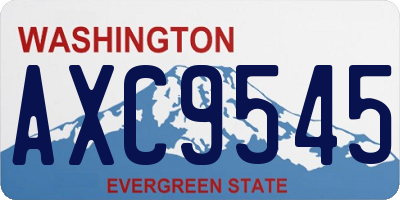 WA license plate AXC9545