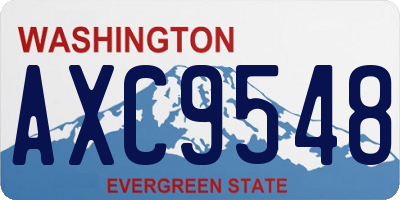 WA license plate AXC9548