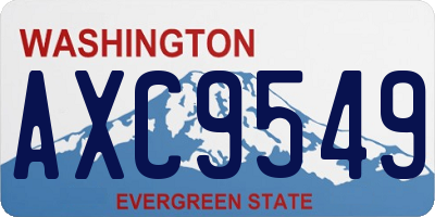 WA license plate AXC9549