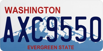 WA license plate AXC9550