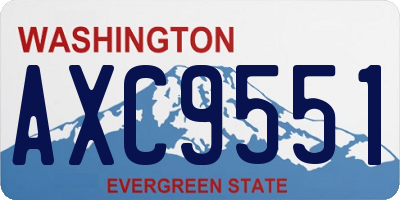 WA license plate AXC9551