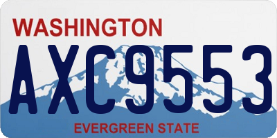 WA license plate AXC9553