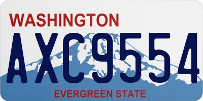 WA license plate AXC9554