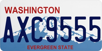 WA license plate AXC9555
