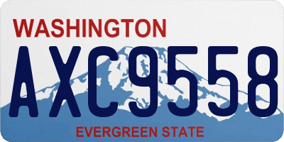 WA license plate AXC9558