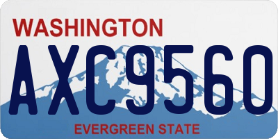WA license plate AXC9560