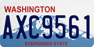 WA license plate AXC9561