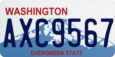 WA license plate AXC9567