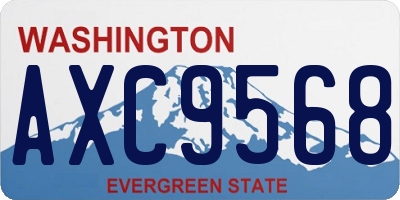 WA license plate AXC9568