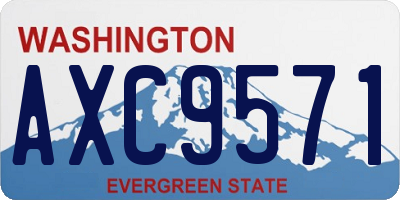 WA license plate AXC9571