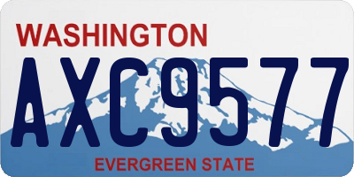 WA license plate AXC9577