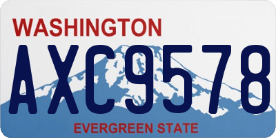 WA license plate AXC9578