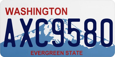 WA license plate AXC9580