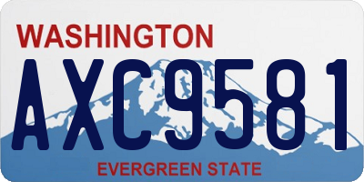 WA license plate AXC9581