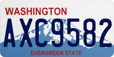 WA license plate AXC9582