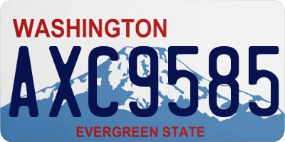 WA license plate AXC9585