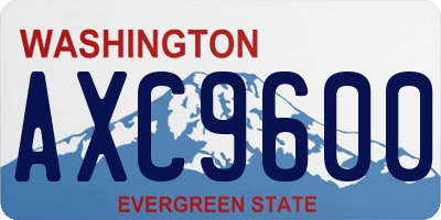 WA license plate AXC9600