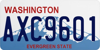 WA license plate AXC9601