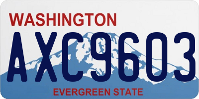 WA license plate AXC9603