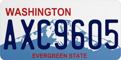 WA license plate AXC9605