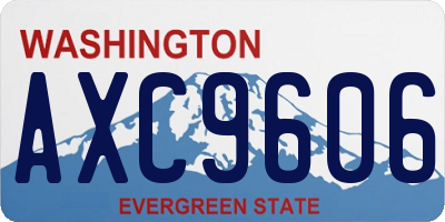 WA license plate AXC9606