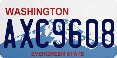 WA license plate AXC9608