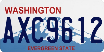 WA license plate AXC9612