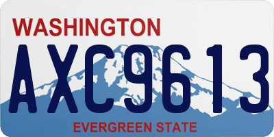 WA license plate AXC9613